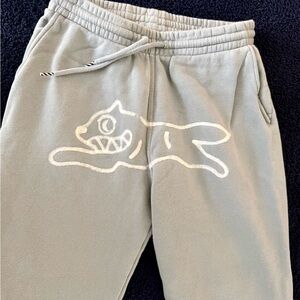 Icecream Gray Sweatpants with White Running Dog Graphic